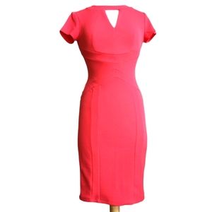 BISOU BISOU by Michele Bohbot Coral Pink Keyhole Cutout Dress